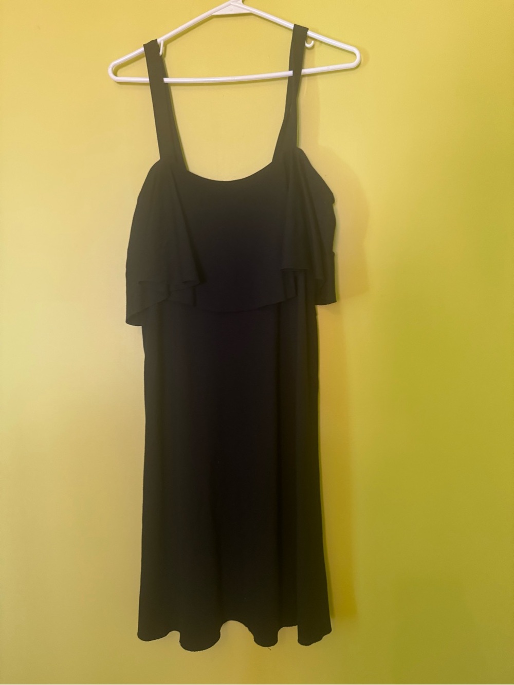 Black Anthropologie Maeve dress with ruffle detail, size S